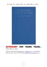 젊은이를 위한 천문학.Astronomy for Young Folks, by Isabel Martin Lewis 표지 이미지
