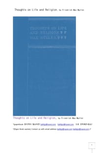 인생과 종교에서 사고론.Thoughts on Life and Religion, by Friedrich Max Muller