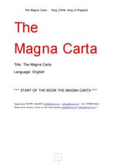 대헌장 마그나카르타 (The Magna Carta , King JOHN, King of England) 표지 이미지