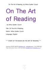 독서 리딩의 기술방법론 (On The Art of Reading, by Arthur Quiller- Couch) 표지 이미지