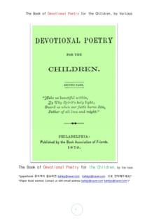 어린이를 위한 헌신적 사랑의 시 (The Book of Devotional Poetry for the Children, by Various)