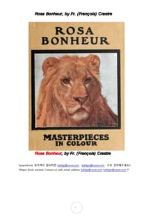 로사 보뇌르 프랑스 여성 동물화가 (Rosa Bonheur, by Fr. (Francois) Crastre)