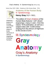그레이 아나토미의, 제3권 인대학 靭帶學 해부학.Gray’s Anatomy . III. Syndesmology ,by Henry Gray 표지 이미지