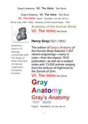 그레이아나토미 해부학의 제7권 정맥 책Gray’s Anatomy . VII. The Veins . Text Book.by Henry Gray.