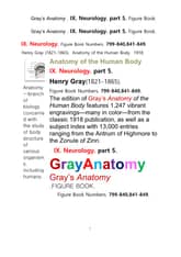그레이아나토미 해부학의 제9권 5부 신경해부학,신경학. 도해 그림책.Gray’s Anatomy . IX. Neurology. part 5. Figure Book ,by Henry Gray 표지 이미지