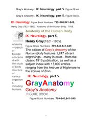 그레이아나토미 해부학의 제9권 5부 신경해부학,신경학. 도해 그림책.Gray’s Anatomy . IX. Neurology. part 5. Figure Book ,by Henry Gray
