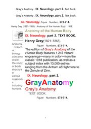 그레이아나토미 해부학의 제9권 2부 신경해부학,신경학. 텍스트책. Gray’s Anatomy . IX. Neurology. part 2. Text Book.by Henry Gray