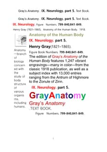 그레이아나토미 해부학의 제9권 5부 신경해부학,신경학. 텍스트책.Gray’s Anatomy . IX. Neurology. part 5. Text Book ,by Henry Gray