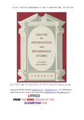 영국 엘리자베스 여왕시대의 노래가사 서정시들. Lyrics from the Song-Books of the Elizabethan Age, by Various 표지 이미지