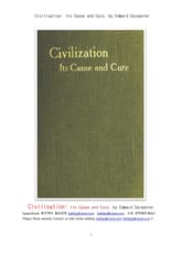 문명화와 그자체의 원인과 해결책 (Civilisation: Its Cause and Cure, by Edward Carpenter) 표지 이미지