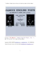 영국의 유명한 시인들 제1권 (The Mentor:Famous English Poets,Vol1,Num.44, by Hamilton Wright Mabie) 표지 이미지