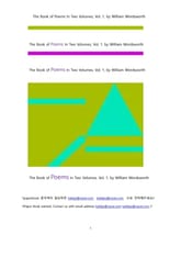 워드워스의 시집 제1권 (The Book of Poems In Two Volumes, Vol. 1, by William Wordsworth) 표지 이미지