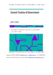 존로크의 통치론의 두번째 논고책 (The Book of Second Treatise of Government, by John Locke)