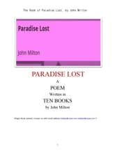 밀턴의 실락원 (The Book of Paradise Lost, by John Milton) 표지 이미지