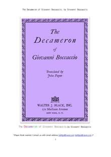 복카치오의 데카메론 (The Decameron of Giovanni Boccaccio, by Giovanni Boccaccio)