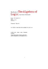 논리의 대수 수학 (The Algebra of Logic, by Louis Couturat) 표지 이미지