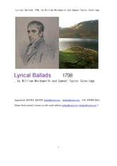 서정가요집 抒情歌謠集 1798년도 (Lyrical Ballads 1798, by William Wordsworth and Samuel Taylor Coleridge) 표지 이미지