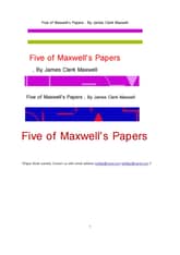 전자발견한 맥스웰의 다섯종류 논문 (Five of Maxwell's Papers , By James Clerk Maxwell ) 표지 이미지
