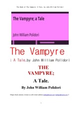 뱀파이어 흡혈귀 (The Book of The Vampyre; A Tale, by John William Polidori) 표지 이미지