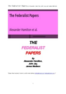 연방주의자 논집 文集 .The Federalist Papers,by Alexander Hamilton,John Jay,and James Madison