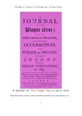 흑사병 전염병시대의 논문집.The Book of A Journal of the Plague Year, by Daniel Defoe 표지 이미지