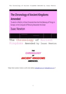 고대왕국의 연대기.The Chronology of Ancient Kingdoms Amended by Isaac Newton
