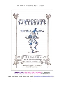피노키오.The Book of Pinocchio, by C. Collodi