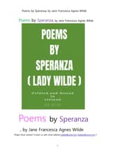 아일랜드 여성시인 래디 와일드의 희망의 시집.Poems by Speranza ( Lady Wilde ), by Jane Francesca Agnes Wilde 표지 이미지