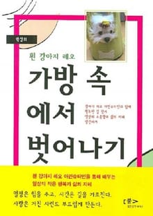 흰 강아지 레오 가방 속에서 벗어나기
