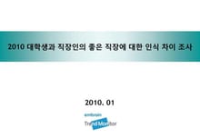 2010 대학생과 직장인의 좋은 직장에 대한 인식 차이 조사