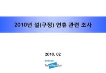 2010 설 연휴 관련 조사