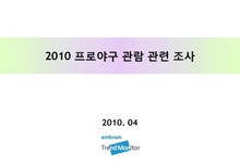 2010 프로야구 관람 관련 조사