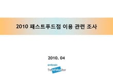 2010 패스트푸드점 이용 관련 조사