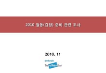 2010 월동(김장) 준비 관련 조사