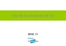 2010 연말 모임 장소(음식점) 관련 조사