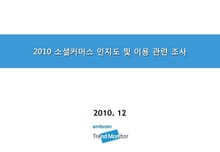 2010 소셜커머스 인지도 및 이용 관련 조사