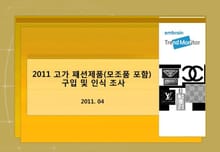 2011 고가 패션제품(모조품 포함) 구입 및 인식 조사