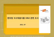2011 편의점 식사대용식품 이용 관련 조사