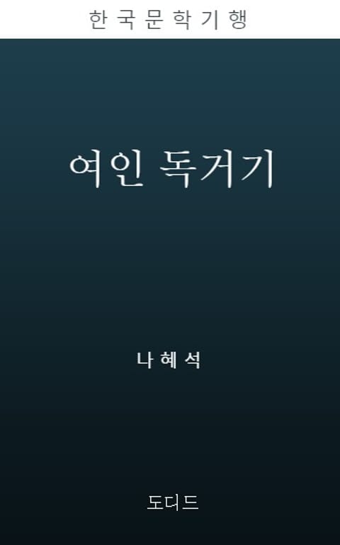 여인독거기 (한국문학전집: 나혜석 02) 표지 이미지