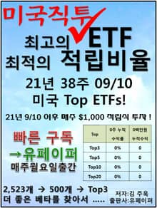 최고의 미국직투 ETF, 최적의 적립비율,21.38.09.10 Top!