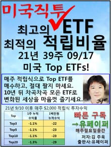 최고의 미국직투 ETF, 최적의 적립비율,21.39.09.17 Top!