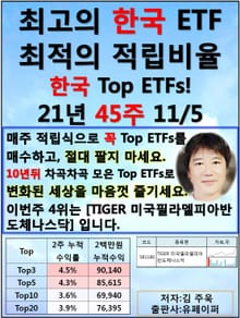 최고의 한국ETF, 최적의 적립비율,21.45.11.05 TopETFs