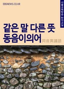 같은 말 다른 뜻, 동음이의어(同音異議語)