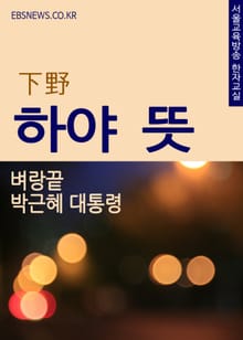 하야(下野) 뜻 (벼랑끝 박근혜 대통령)