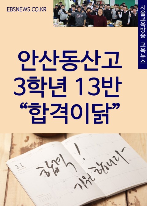 안산동산고 3학년 13반 “합격이닭” 표지 이미지