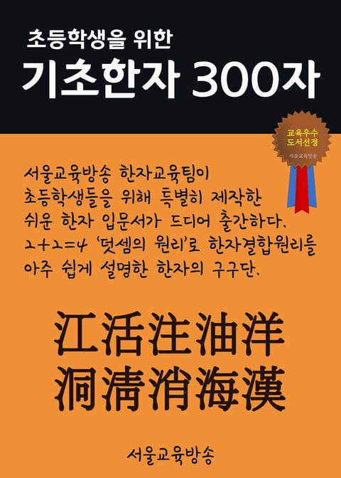 초등학생을 위한 기초한자 300자 (중급한자 江活注油洋洞淸消海漢) 표지 이미지