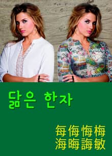 닮은 한자 每侮悔梅海晦誨敏